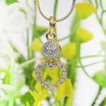 Zircon Stylish Heart Necklaces Set Earring & Ring & bracelet For Girls